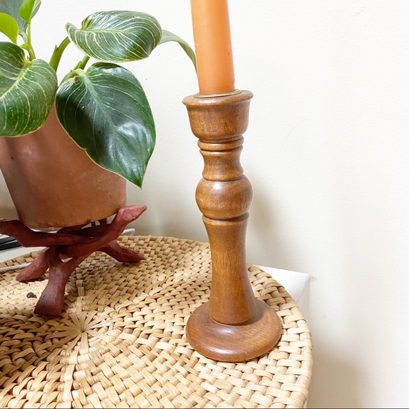 Wood Candlestick Holder Boho Eclectic Decor